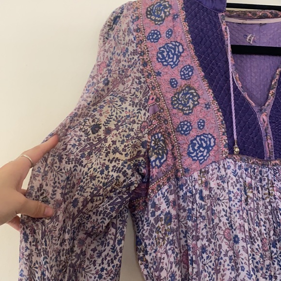 Vintage 1970s Indian Cotton Gauze Print Dress - Picture 4 of 8